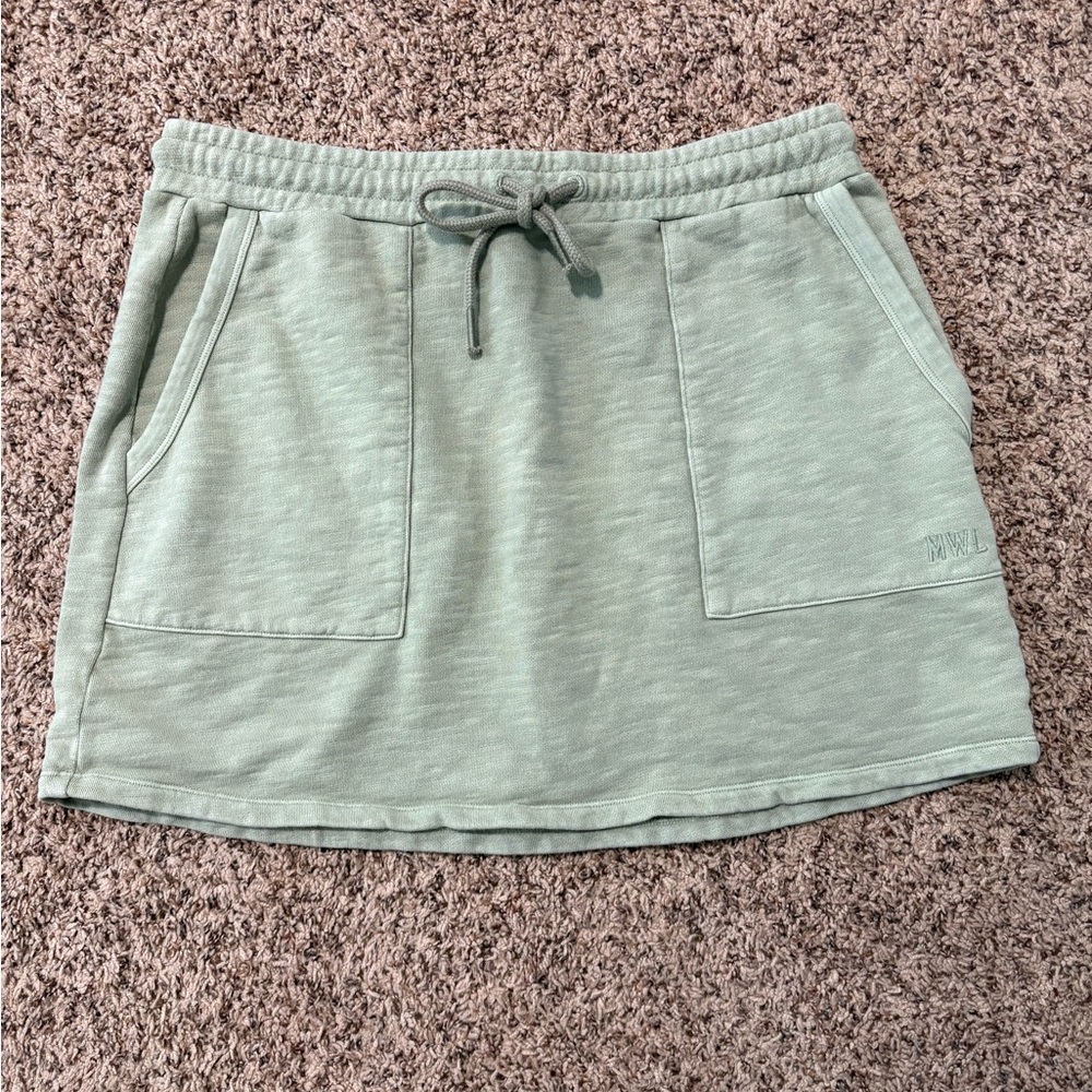 Madewell MWL Mini Skirt Womens Medium Forgotten Landscape Khaki‎ Green Pull On